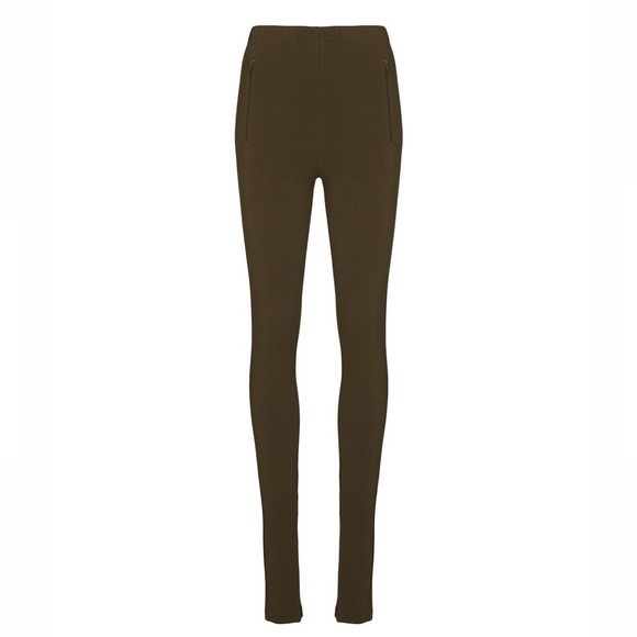 Wardrobe.NYC Split Hem Olive Leggings - Picture 4 of 5